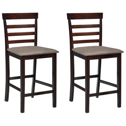 Tabourets De Bar 2 Pièces Marron Tissu