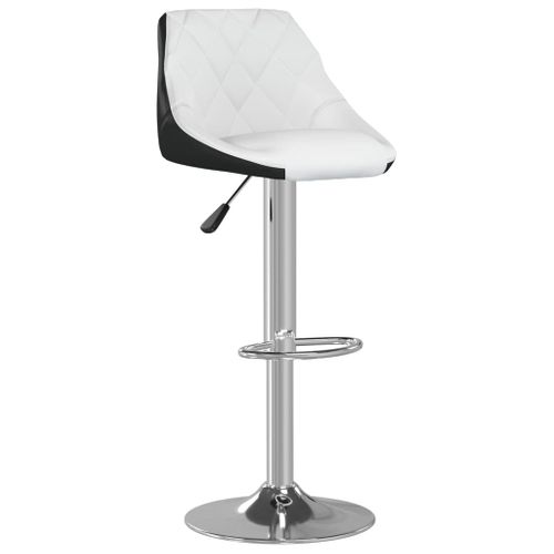 Tabourets De Bar Lot De 2 Blanc Et Noir Similicuir