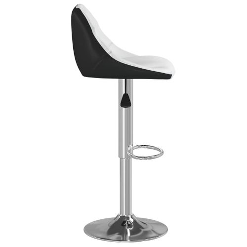 Tabourets De Bar Lot De 2 Blanc Et Noir Similicuir