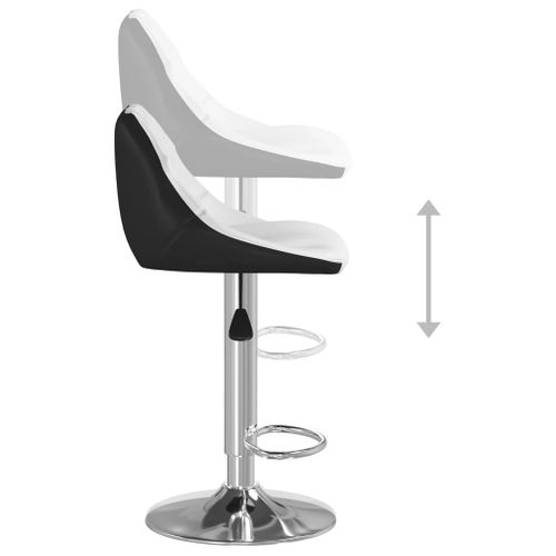 Tabourets De Bar Lot De 2 Blanc Et Noir Similicuir