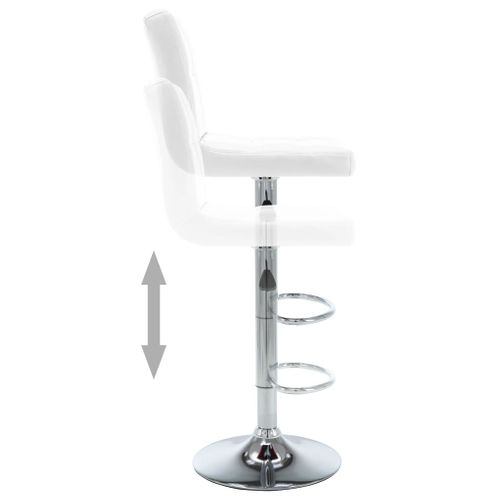 Tabourets De Bar Lot De 2 Blanc Similicuir