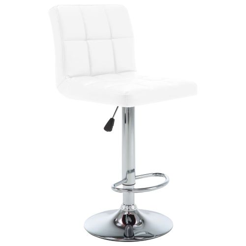 Tabourets De Bar Lot De 2 Blanc Similicuir