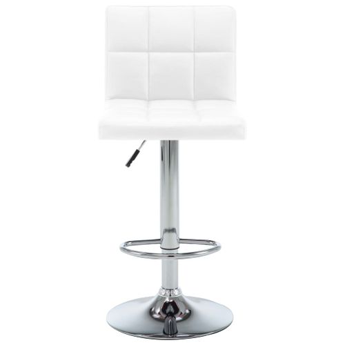 Tabourets De Bar Lot De 2 Blanc Similicuir