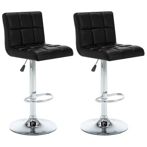 Tabourets De Bar Lot De 2 Noir Similicuir