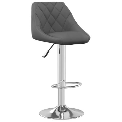 Tabourets De Bar Lot De 2 Gris Foncé Velours