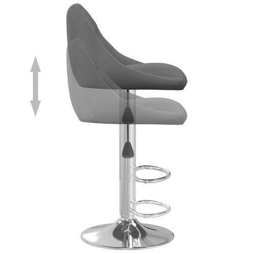 Tabourets De Bar Lot De 2 Gris Foncé Velours