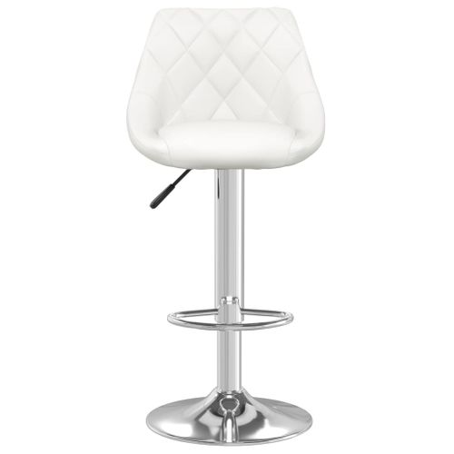 Tabourets De Bar Lot De 2 Blanc Similicuir