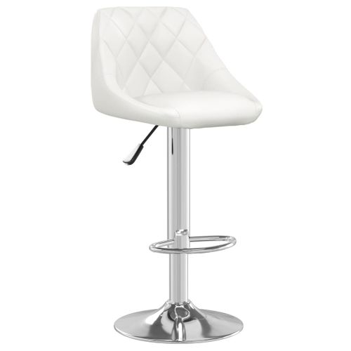 Tabourets De Bar Lot De 2 Blanc Similicuir