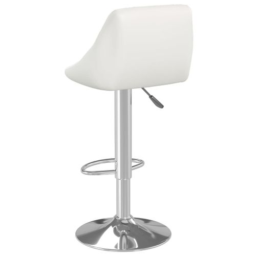 Tabourets De Bar Lot De 2 Blanc Similicuir