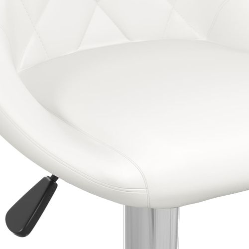 Tabourets De Bar Lot De 2 Blanc Similicuir