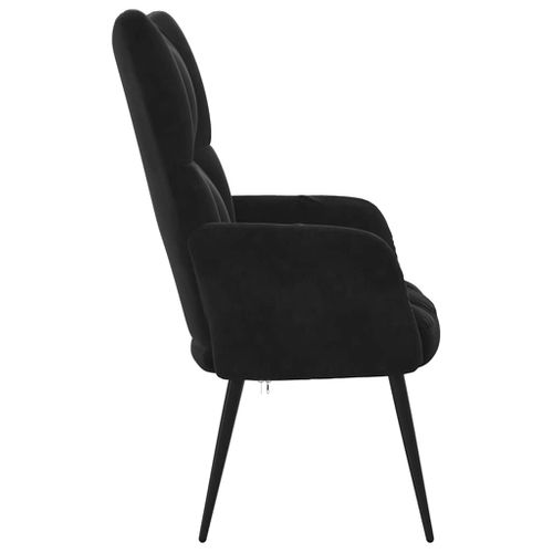 Chaise De Relaxation Velours Noir pour bureau