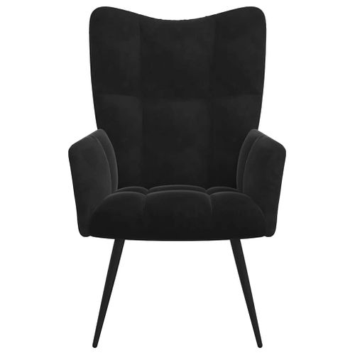 Chaise De Relaxation Velours Noir pour bureau