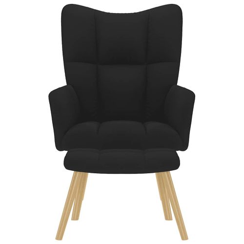 Chaise De Relaxation Avec Repose-pied Noir Tissu