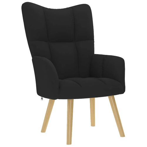 Chaise De Relaxation Avec Repose-pied Noir Tissu