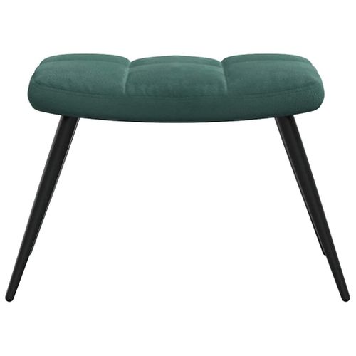 Chaise De Relaxation Avec Tabouret Vert Foncé Velours