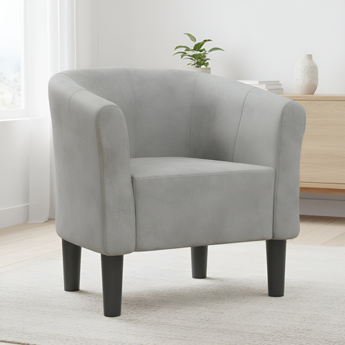 Chaise Cabriolet Gris Clair Velours