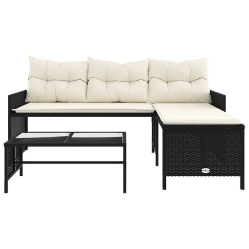 Canapé De Jardin Avec Table Et Coussins En Forme De L Noir