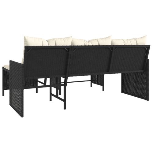 Canapé De Jardin Avec Table Et Coussins En Forme De L Noir