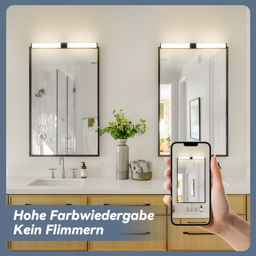 Salle De Bain Miroir Lumineux LED - 40 Cm Lampe De Salle De Bain 6 W  Noir