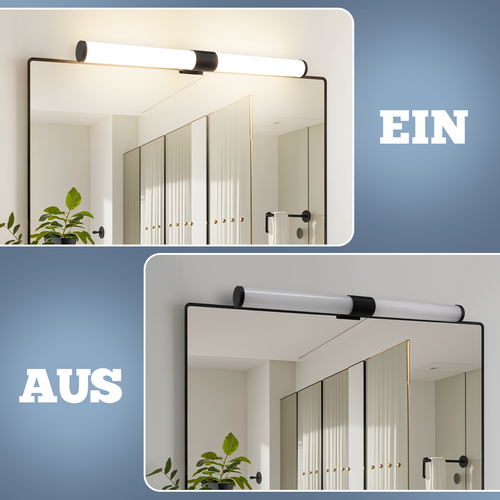 Salle De Bain Miroir Lumineux LED - 40 Cm Lampe De Salle De Bain 6 W  Noir