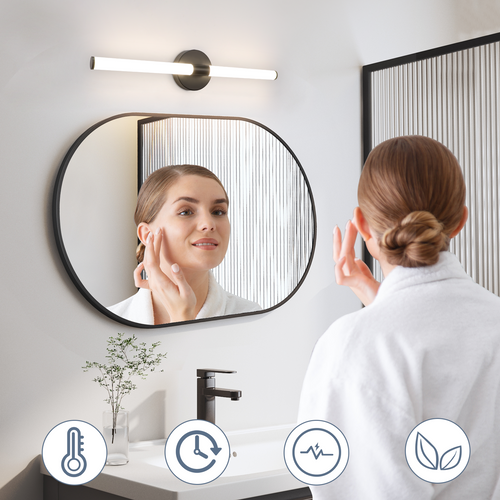 Miroir De Salle De Bain à LED Noir  8 W