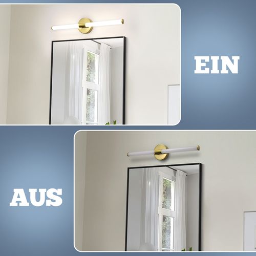 Applique Murale De Salle De Bain Dorée à LED Pour Miroir