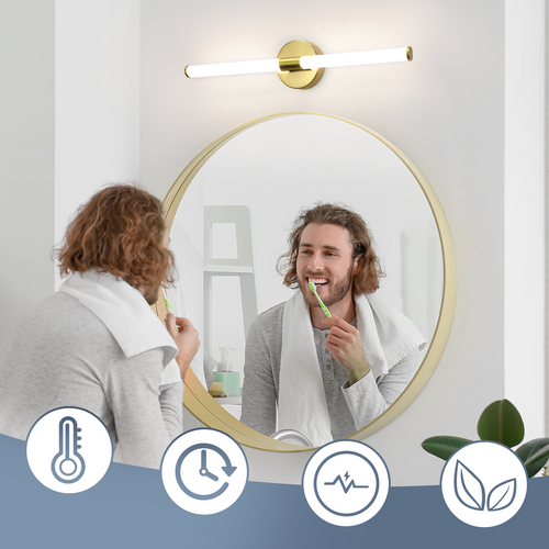 Applique Murale LED Pour Salle De Bain Noire – 8 W 4 000 K 60 Cm