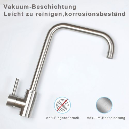 Mitigeur De Lavabo En Acier Inoxydable 3 Styles Avec Rotation à 360° Pour Cuisine