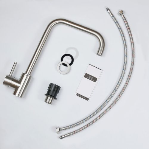 Mitigeur De Lavabo En Acier Inoxydable 3 Styles Avec Rotation à 360° Pour Cuisine