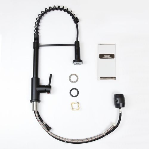 Robinet De Cuisine Noir Pivotant Avec Douche Extractible