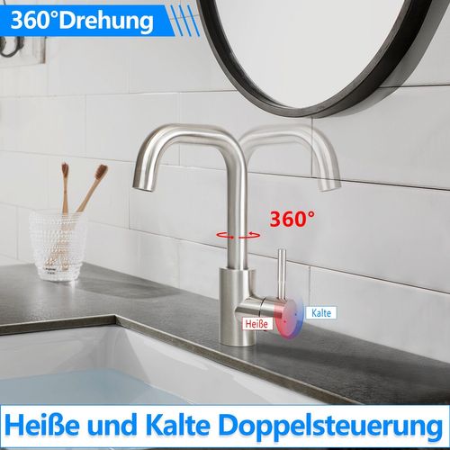 Robinet De Lavabo Mitigeur Extractible Pour Salle De Bain Avec Aérateur Économiseur D'eau