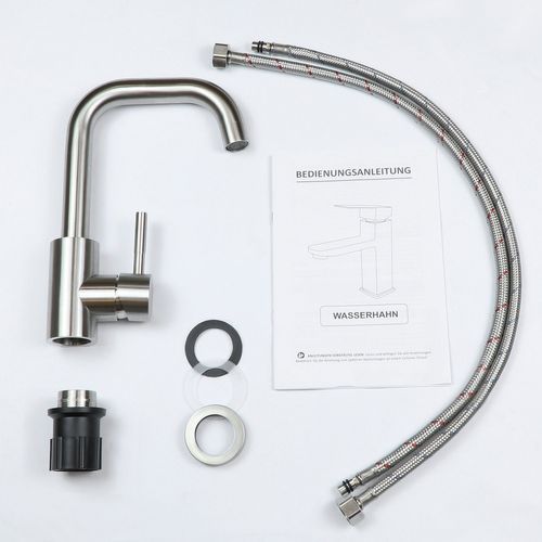 Robinet De Lavabo Mitigeur Extractible Pour Salle De Bain Avec Aérateur Économiseur D'eau