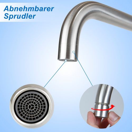 Robinet De Lavabo Mitigeur Extractible Pour Salle De Bain Avec Aérateur Économiseur D'eau