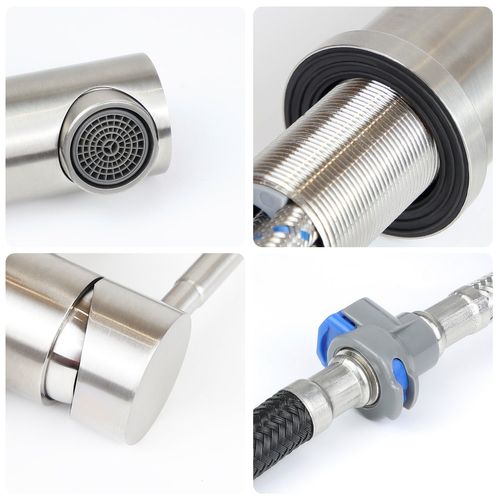 Robinet De Lavabo Noir Avec Douchette Extensible Pour Salle De Bain