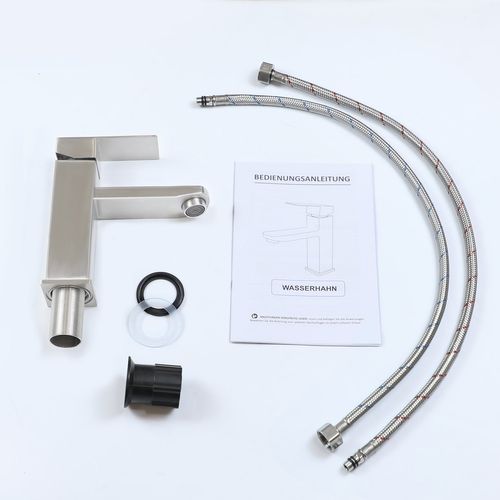 Robinet De Lavabo Robinet De Salle De Bain Haute Pression En Acier Inoxydable Barre De Traction