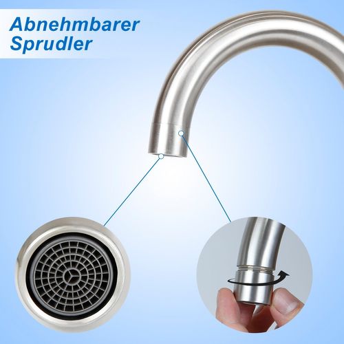 Robinetterie De Lavabo Rotatif En Acier Inoxydable Haute Pression