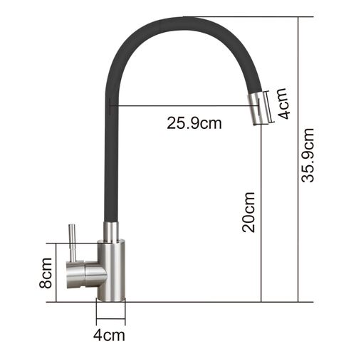 Robinet De Cuisine En Acier Inoxydable  Avec Pomme De Douche Extensible
