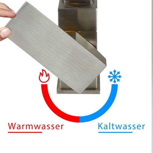 Robinet De Lavabo En Acier Inoxydable  Avec Mitigeur Pivotant à 360° Pour Cuisine