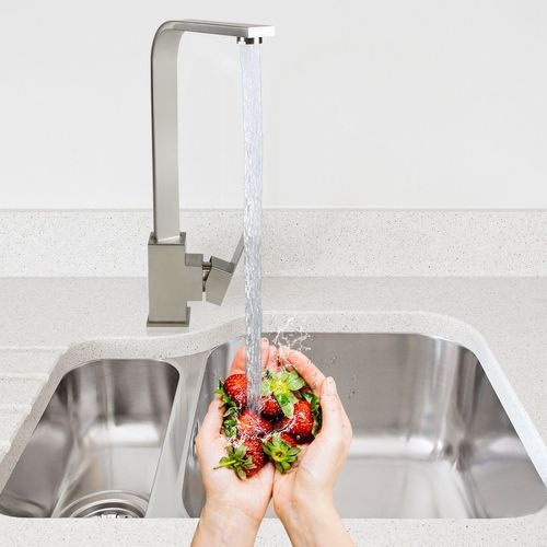 Robinet De Lavabo En Acier Inoxydable  Avec Mitigeur Pivotant à 360° Pour Cuisine