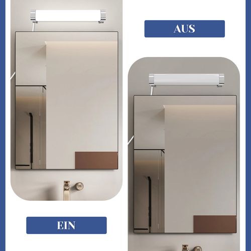 Lampe LED Pour Salle De Bain Avec Prise 37cm Chrome Lampe De Salle De Bain Chambre Ip44