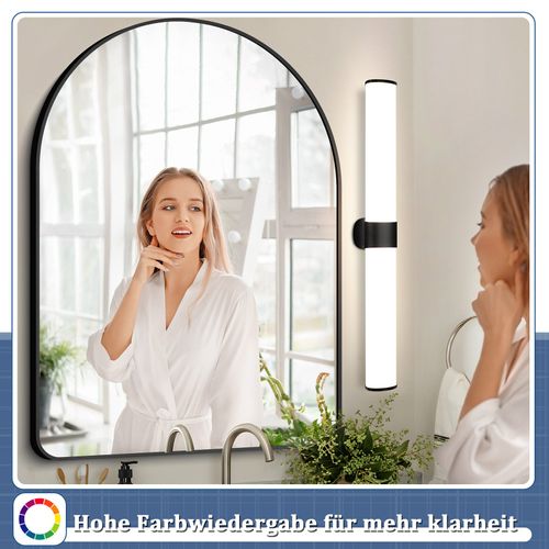 Lampe LED Murale Noire Pour Salle De Bain - Applique Étanche Ip44 60cm 8w