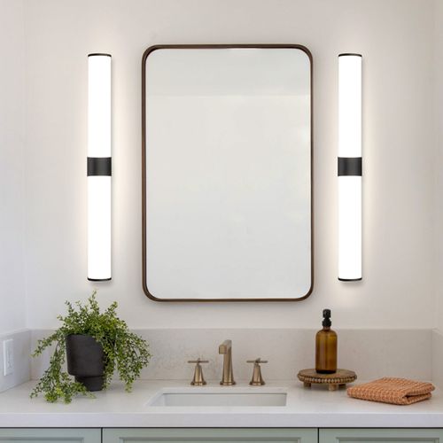 Lampe LED Murale Noire Pour Salle De Bain - Applique Étanche Ip44 60cm 8w