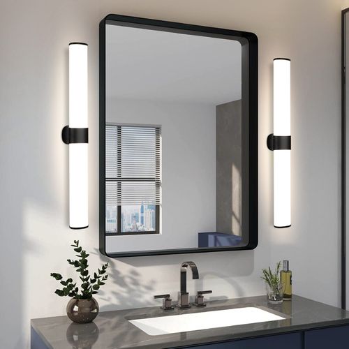 Lampe LED Murale Noire Pour Salle De Bain - Applique Étanche Ip44 60cm 8w