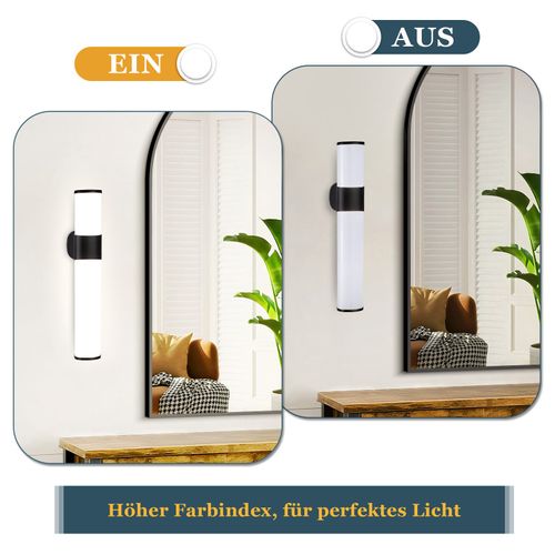 Lampe LED Murale Pour Miroir De Salle De Bain 6w En Noir Avec Éclairage Neutre