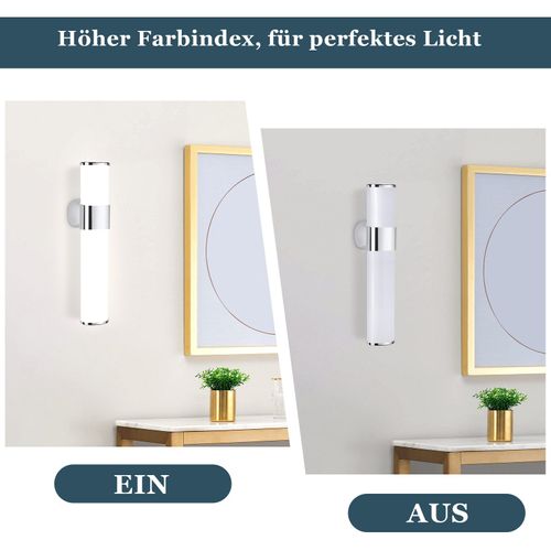 Lampe LED Pour Miroir De Salle De Bain 6w Nickel 30cm