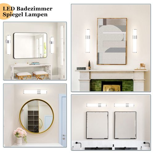 Lampe LED 2er Pour Miroir De Salle De Bain 6w Nickel 30cm