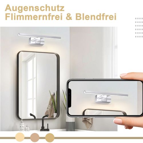 Lampe De Miroir LED Pour Salle De Bain - Design Moderne Ip44 En Chrome
