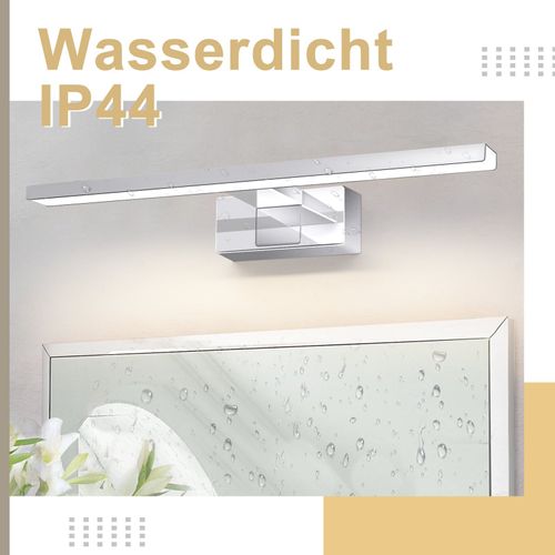 Lampe LED De Miroir Pour Salle De Bain - Éclairage Moderne Ip44 En Chrome