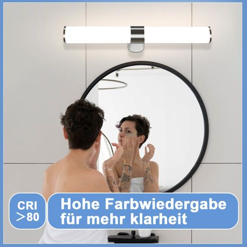 Lampe De Miroir De Salle De Bain Moderne En Chrome - 40 Cm Ip44, Éclairage LED