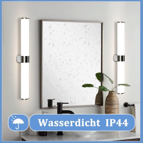 Lampe De Miroir De Salle De Bain Moderne 60cm En Chrome Avec Protection Ip44